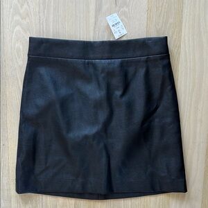 NWT J. Crew Black Pencil Faux Leather Mini Skirt